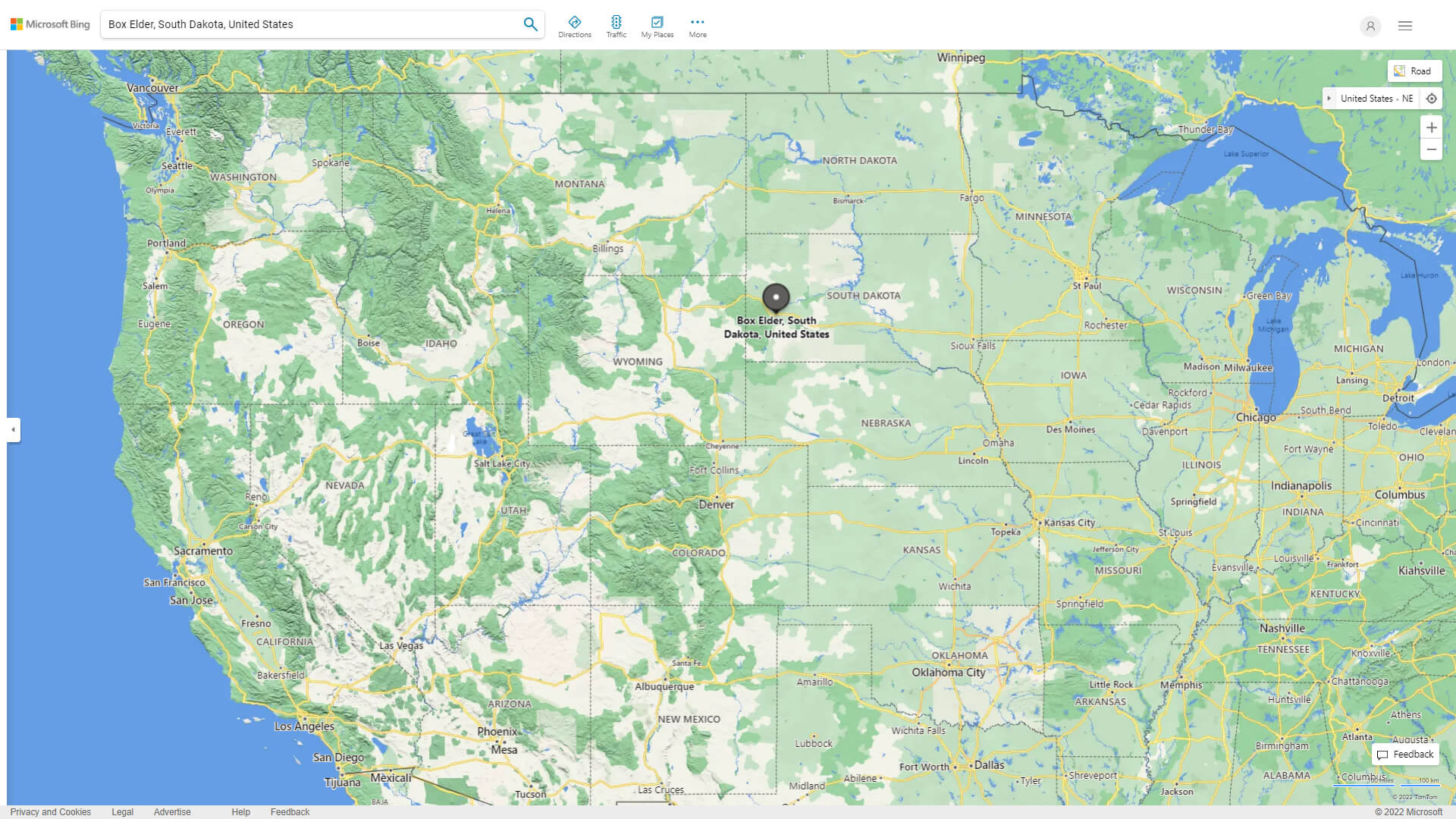 Box Elder Map South Dakota